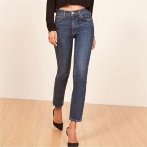 REFORMATION julia high cigarette jean Teton dark wash straight leg size 26